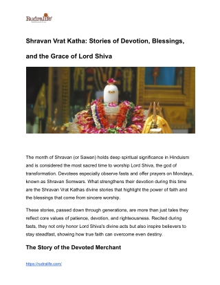 Shravan Vrat Katha_ Stories of Devotion, Blessings, and the Grace of Lord Shiva