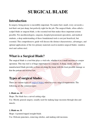 Surgical Blades: Precision Tools that Save Lives