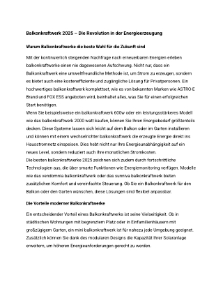 Energieautarkie für jedermann: Wie Balkonkraftwerke die Energiewende revolutioni