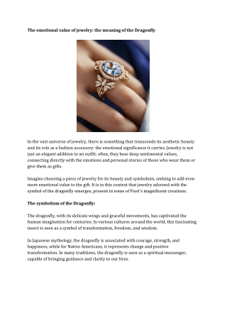 The emotional value of jewelry_ the meaning of the Dragonfly