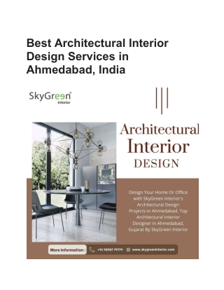 Best Architectural Interior Design Services in Ahmedabad, India