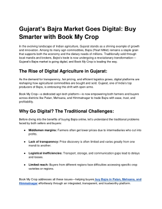 Gujarat’s Bajra Market Goes Digital_ Buy Smarter with Book My Crop