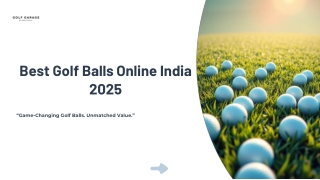 Best Golf Balls Online India 2025