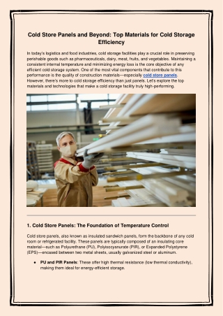 Cold Store Panels and Beyond_ Top Materials for Cold Storage Efficiency