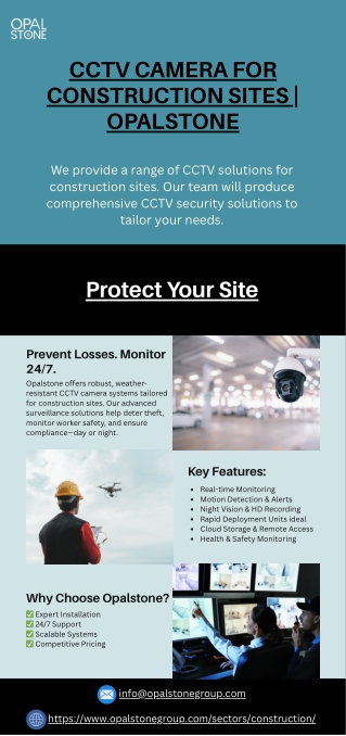 CCTV Camera for Construction Sites  Opalstone