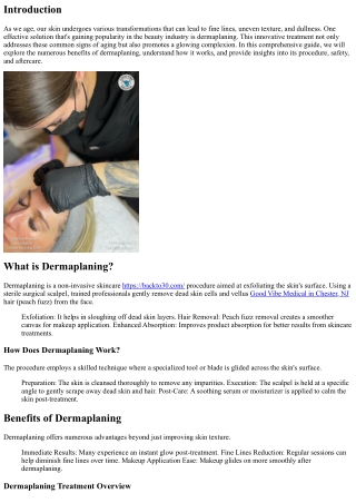 Say Goodbye to Fine Lines: The Anti-Aging Benefits of Dermaplaning