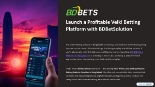 Launch a Profitable Velki Betting Platform with BDBetSolution