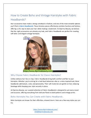 How to Create Boho and Vintage Hairstyles with Fabric Headbands