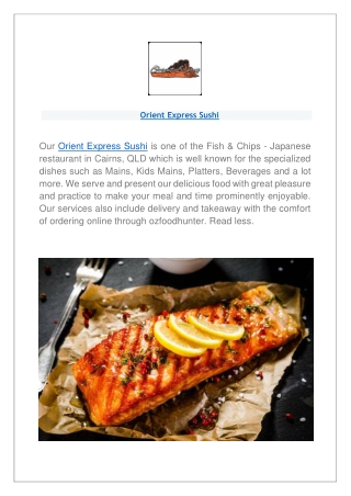 Orient Express Sushi Restaurant menu Cairns | Order Online
