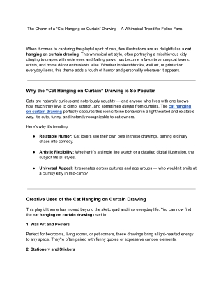 The Charm of a “Cat Hanging on Curtain” Drawing – A Whimsical Trend for Feline Fans