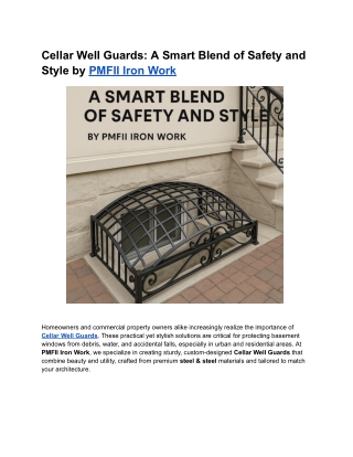 Cellar Well Guards_ by PMFII Iron Work