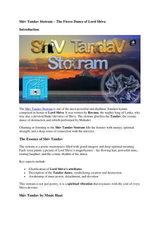 Shiv Tandav Stotram – The Fierce Dance of Lord Shiva