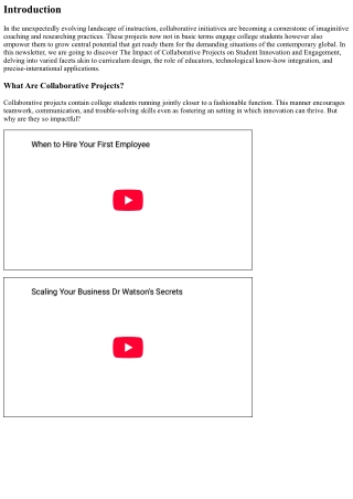 The Impact of Collaborative Projects on Student Innovation and Engagement