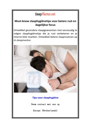 Must-know slaaphygiënetips voor betere rust en dagelijkse focus