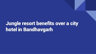 Jungle resort benefits over a city hotel in Bandhavgarh