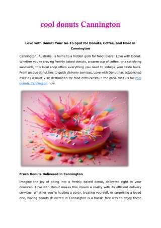 cool donuts Cannington