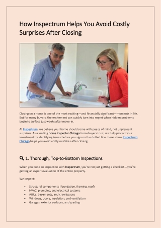 How Inspectrum Helps You Avoid Costly Surprises After Closing