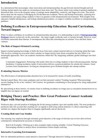 Bridging the Divide Between Academic Theory and Startup Practicality