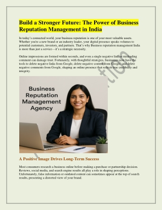 Build a Stronger Future - The Power of Business Reputation Management in India