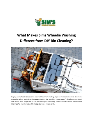 What Makes Sims Wheelie Washing Different from DIY Bin Cleaning?