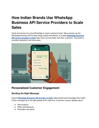 How Indian Brands Use WhatsApp Business API Service Providers to Scale Sales
