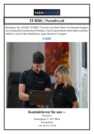IT-Hilfe | Nexsolve.ch