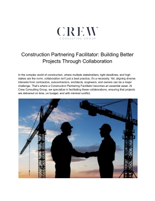 Construction Partnering Facilitator_ Building Better Projects Through Collaboration