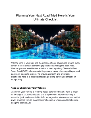 Planning Your Next Road Trip Here Is Your Ultimate Checklist