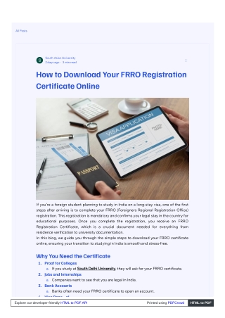 How to Download Your FRRO Registration Certificate Online