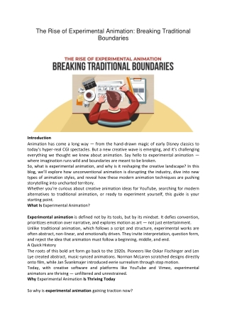 The Rise of Experimental Animation Breaking Traditional Boundaries