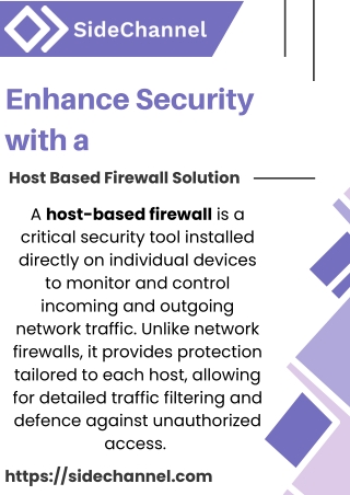 Enhance Security with a Host Based Firewall Solution