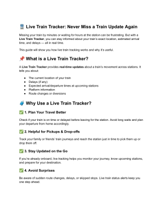 Live Train Tracker Never Miss a Train Update Again