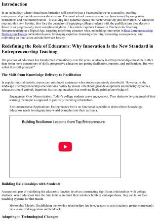 Innovative Practices for Teaching Entrepreneurship in a Digital Age