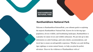 Ranthambore online jungle safari booking