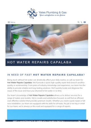 Hot Water Repairs Capalaba