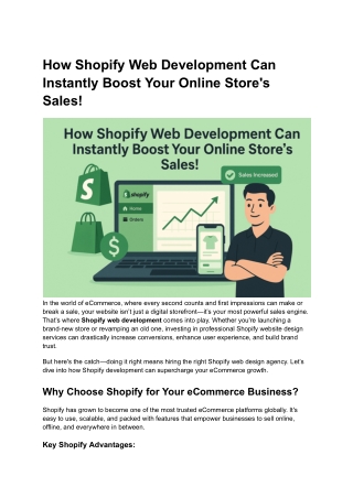 How Shopify Web Development Can Instantly Boost Your Online Store's Sales