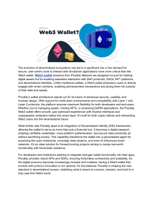 Web3 wallet - Plurality Network