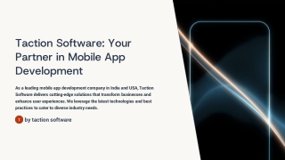 Mobile App Development Services in India - Taction Software