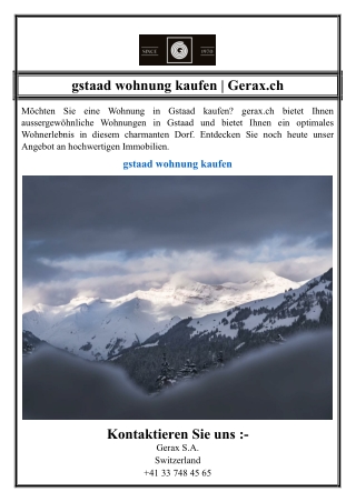 gstaad wohnung kaufen | Gerax.ch