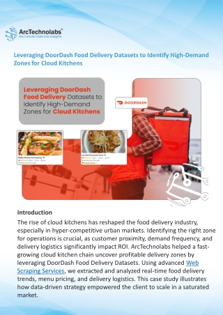 Leveraging DoorDash Food Delivery Datasets to Identify High-Demand Zones for Cloud Kitchens