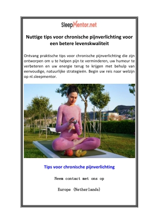 Nuttige tips voor chronische pijnverlichting voor een betere levenskwaliteit