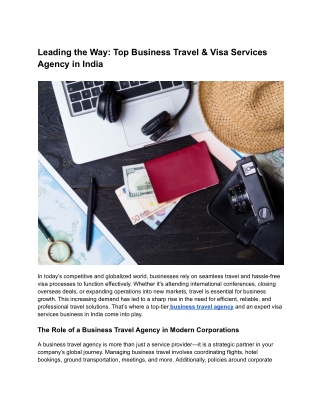 Leading the Way_ Top Business Travel & Visa Services Agency in India