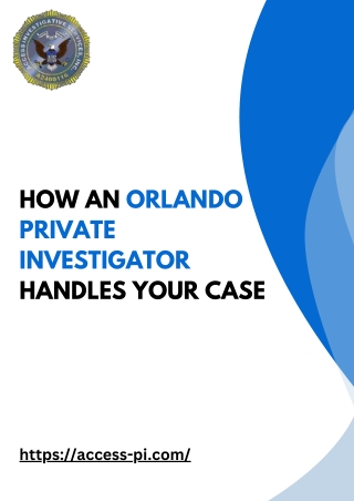 How an Orlando Private Investigator Handles Your Case