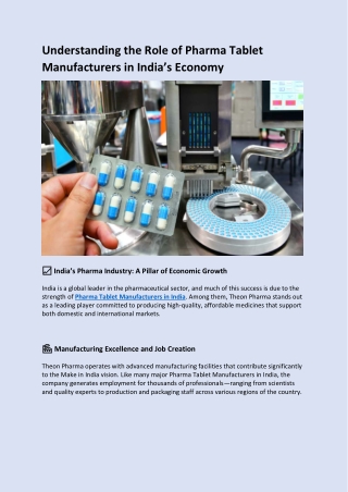 Understanding the Role of Pharma Tablet Manufacturers in India