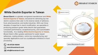 White Dextrin Exporter in Taiwan