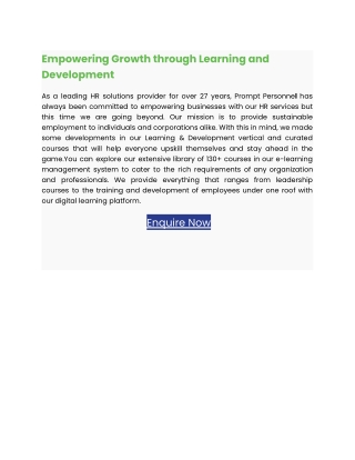 Empowering Growth through Learning and Development