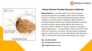 Yellow Dextrin Powder Exporter in Bahrain