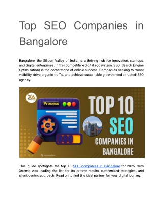 SEO Companies in Bangalore