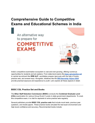 Comprehensive Guide to Competitive Exams and Educational Schemes in India