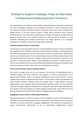 Tackling the Toughest Challenge A Step-by-Step Guide to Measuring and Reducing Scope 3 Emissions